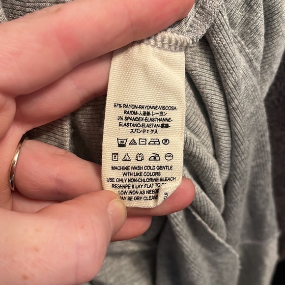 Free People Grapevine Asymmetric Ribbed Tunic Grey Small - Picture 9 of 9